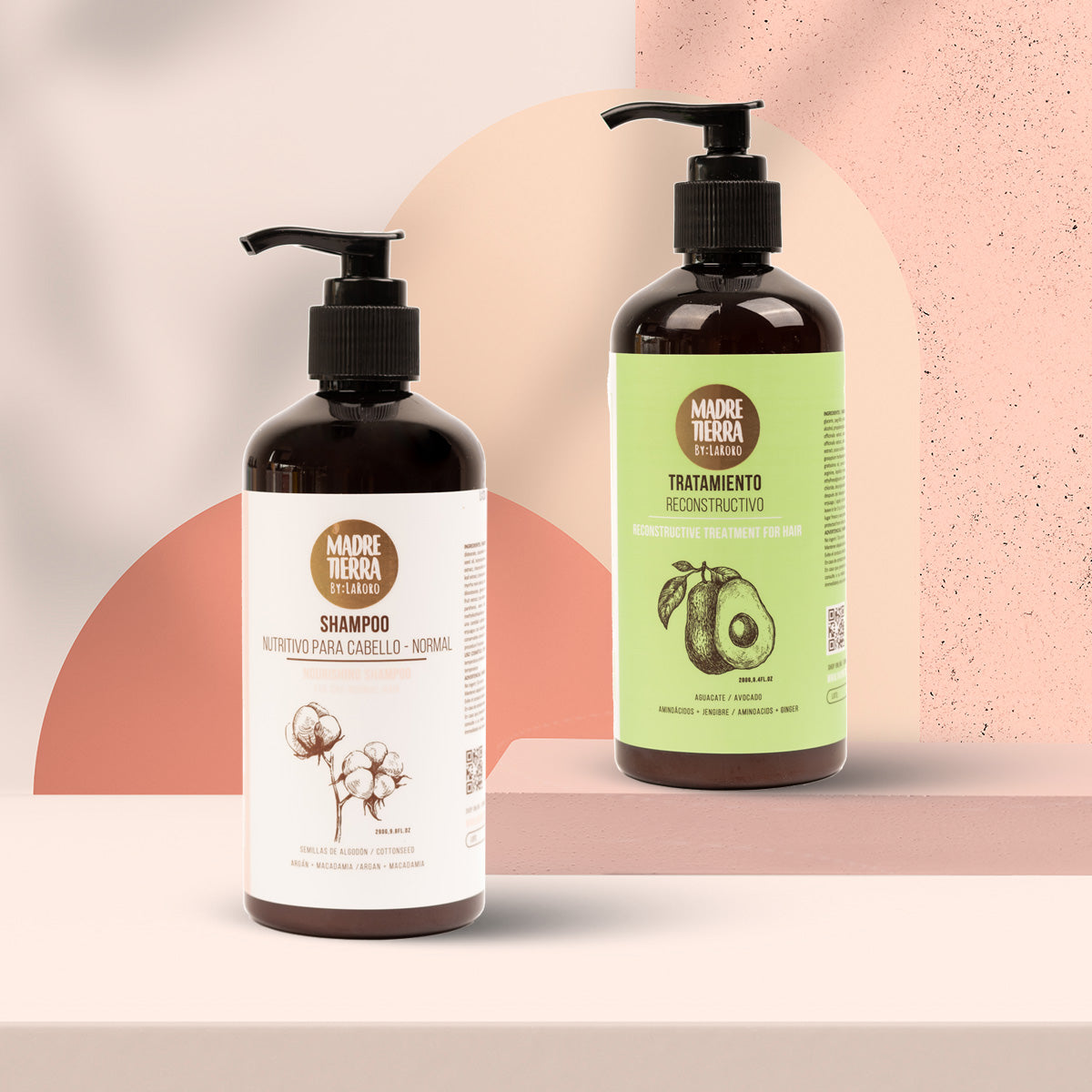 Shampoo Nutritivo para Cabello seco + Tratamiento Reconstructivo - Madre Tierra Oficial