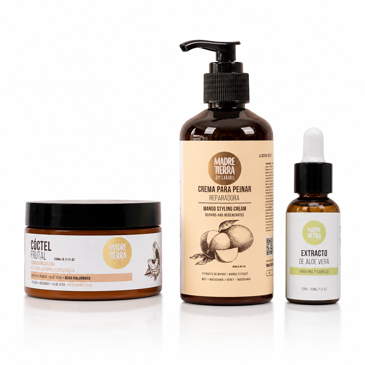 Cóctel Frutal + Crema para Peinar Reparadora + Extracto de Aloe vera