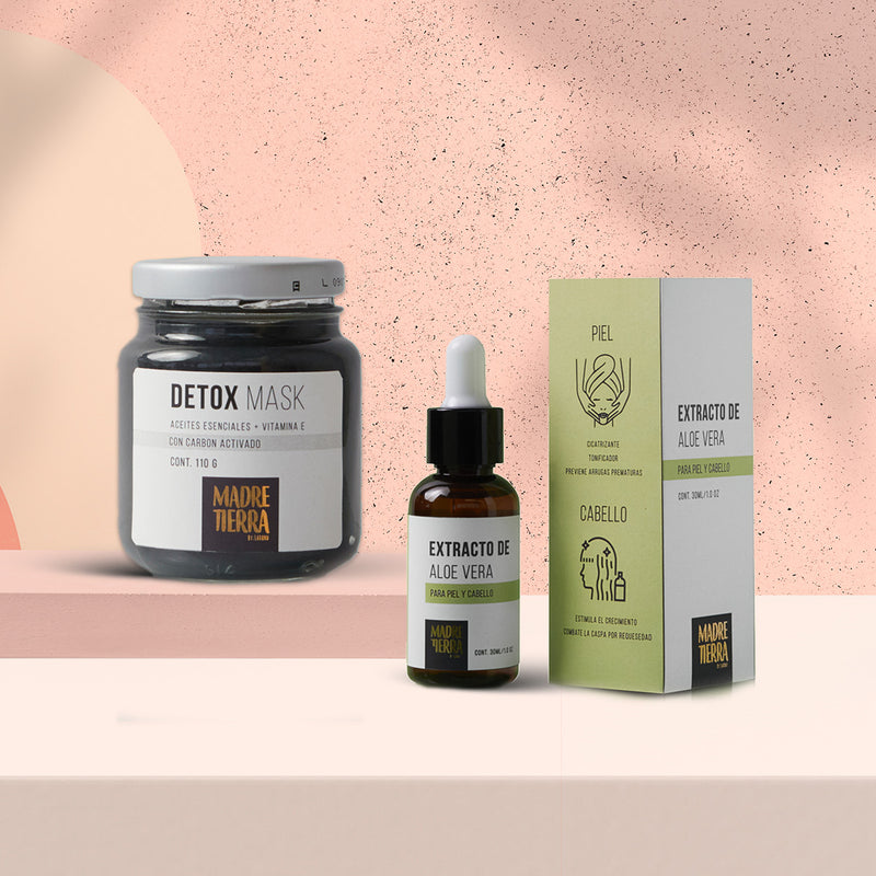 Extracto de Aloe Vera + Mascarilla Detox con carbón activado - Madre Tierra Oficial